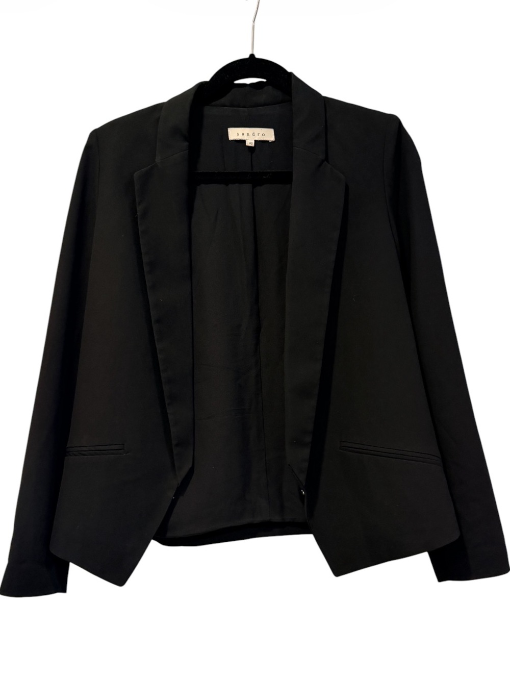 Sandro Black Open-Front Blazer